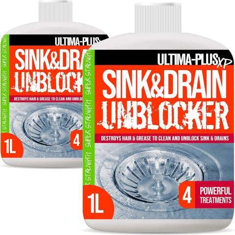 Ultima Plus XP Ultima-Plus XP Drain and Sink Unblocker Fluid Breaks Down Blockages Caused by Grime, Oil, Dirt, Grease, Food, Hair and More 2L