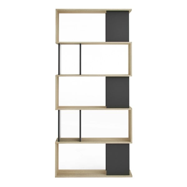 Furniture To Go Maze Open Bookcase 4 Shelves in Oak and Black