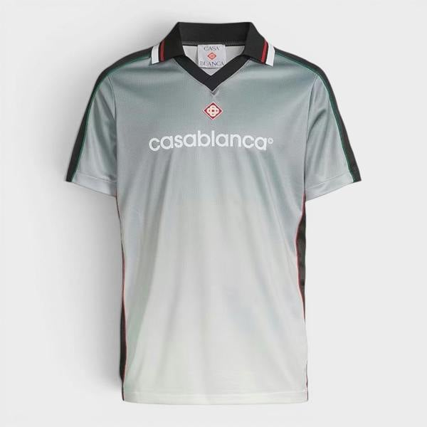 Casablanca Birdseye Mesh Gradient Printed Football Top Grey