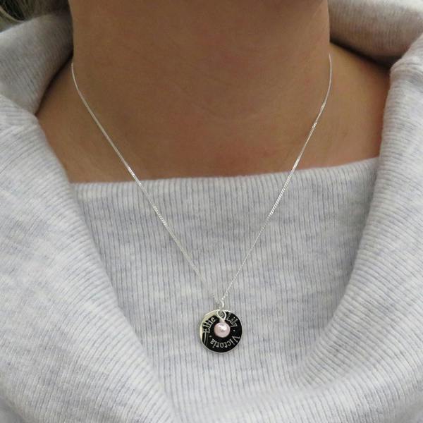 Aye Do Gifts Personalised Edge Necklace & Ivory Pearl