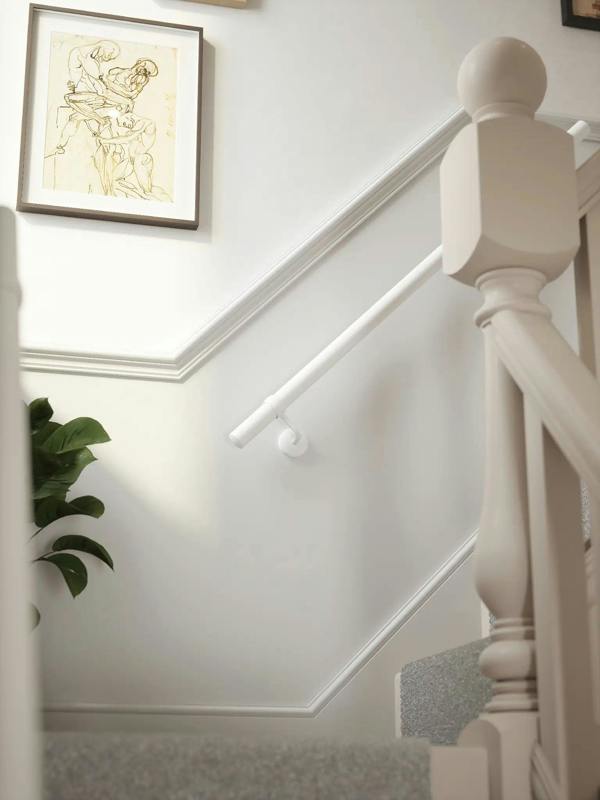 Handrails Direct Edstone Matt White Straight Flight Handrail