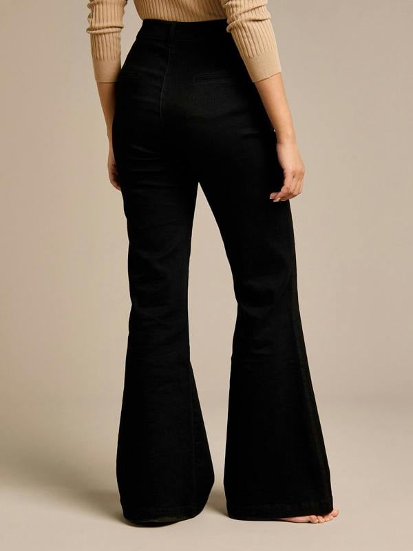 GWD Betty Black Flared Denim Jean