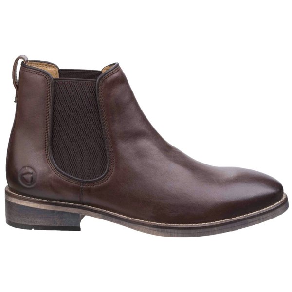 Cotswold Men's Corsham Town Leather Pull On Casual Chelsea Ankle Boots - Dark Brown