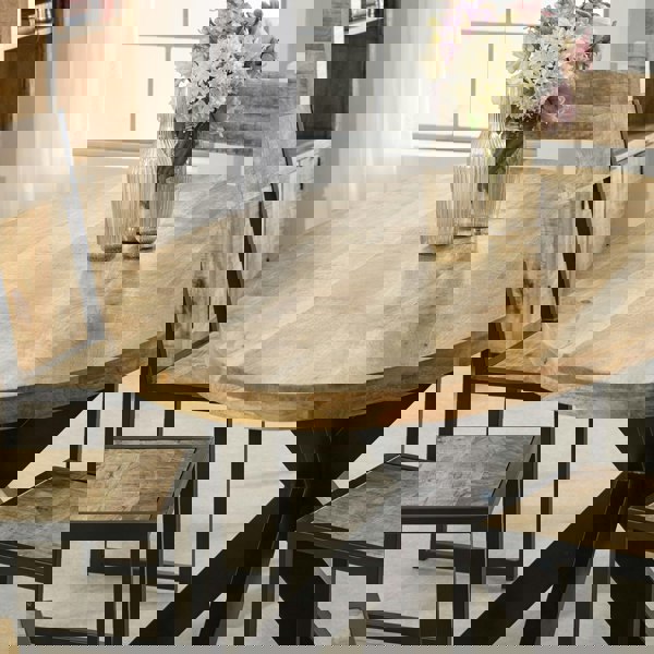 IH Design Valor Mango Wooden 6 8 Seater Oval Dining Table