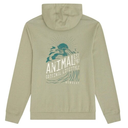 Animal Mens River Lightweight Relaxed Fit Hoodie - Green