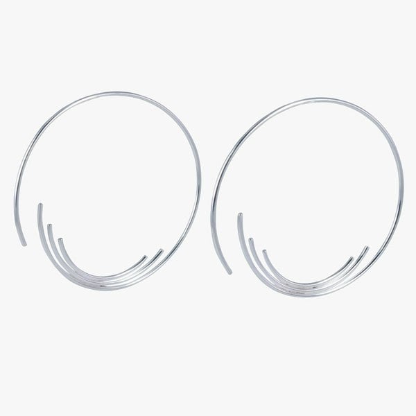 Soundwave Sterling Silver Hoop Earrings - Reeves & Reeves