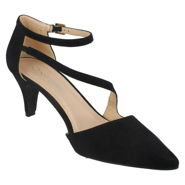 Anne Michelle Ladies Anne Michelle Mid Heel Strap Court Shoes F9960