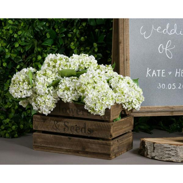 Wyld Haus Set of 3 Artificial Flowers White Lace Cap Hydrangea Stems