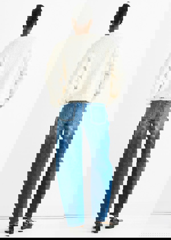 Gini London Cream Wool Mix Oversized Knit Jumper