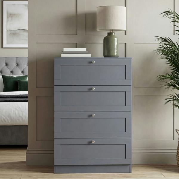 Vida Designs Altino 4 Drawer Chest, Black