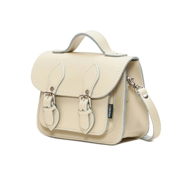 Zatchels Handmade Leather Micro Satchel - Pastel Cream