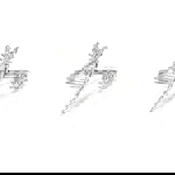 Say It With Adjustable Winged Initial Ring - Sterling Silver