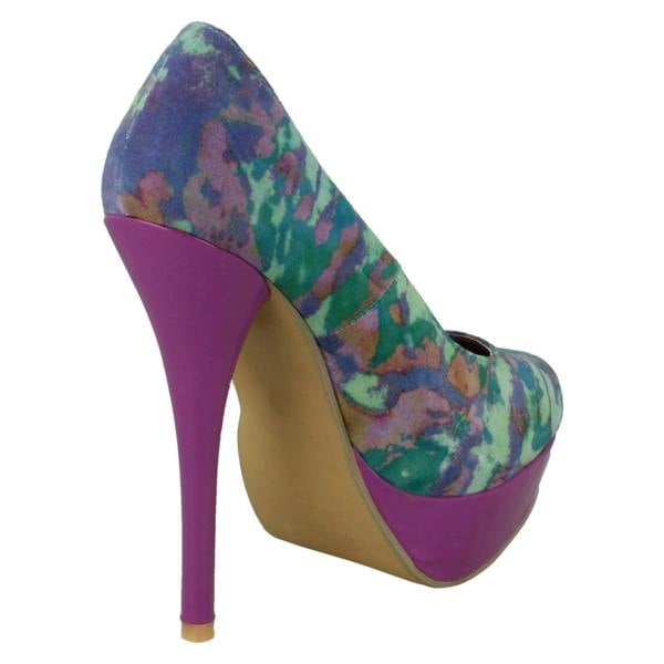 Spot On Ladies Spot On Heeled Platform Court Shoe