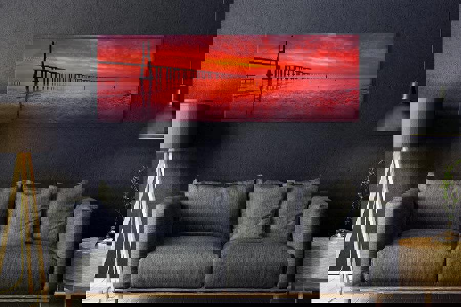 Vasco da Gama bridge sunset on canvas