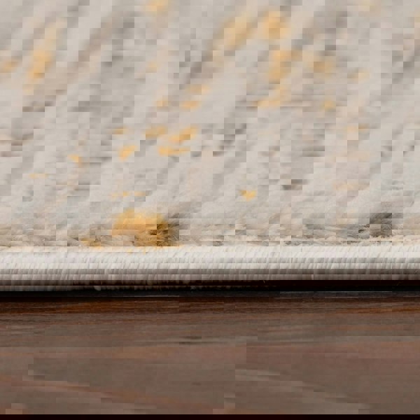 abstract rug, gold-cream colours, anti-allergic, and non-static properties