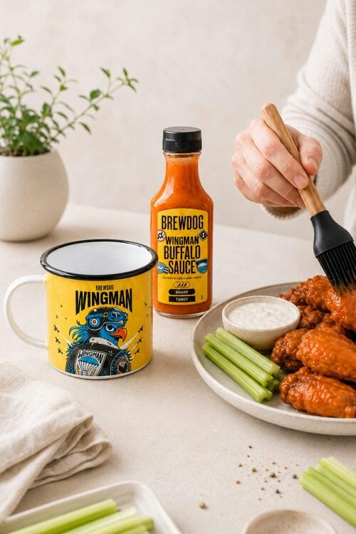 Kimm and Miller BrewDog 'Wingman' Mug Basting Brush and Sauce Gift Set
