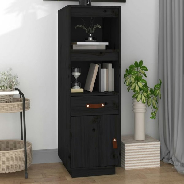Berkfield Highboard Black 34x40x108,5 cm Solid Wood Pine