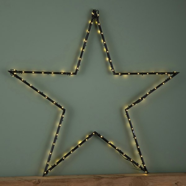 Samuel Alexander 90cm Light up Dewdrop Metal Christmas Star with Garden Stake & Warm White LEDs