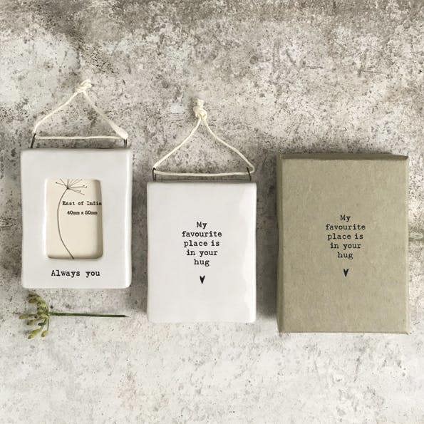 Mini Hanging Porcelain Frame “Always You” – Small Sentimental Gift