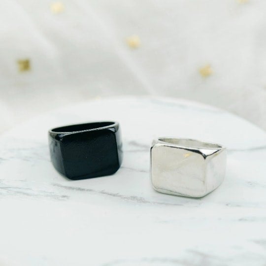 Wide Square Signet Ring