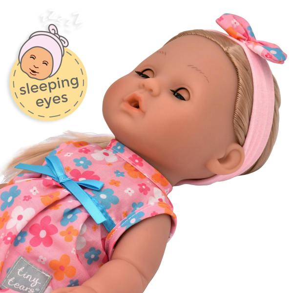 Tiny Tears 15" (38cm) Classic Crying and Wetting Doll Pink Dress - White