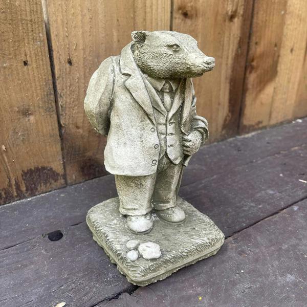 SPA Stone Cast Mr. Badger Garden Sculpture Ornaments