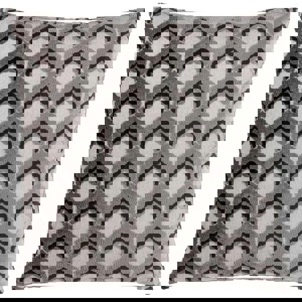Paoletti Ledbury Jacquard Cushion Cover - Grey/Black