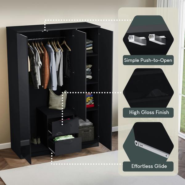 Vida Designs Glinton 3 Door 2 Drawer Wardrobe
