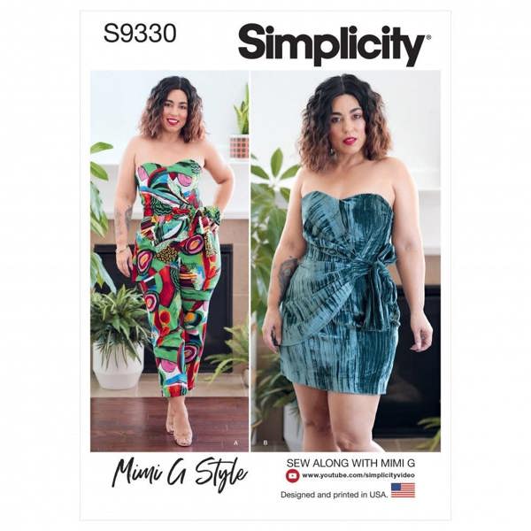 Simplicity Sewing Pattern 9330, Jumpsuits, Dresses for Women, H5 (6-8-10-12-14) - Intermediate