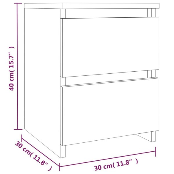 Berkfield Bedside Cabinets 2 pcs Smoked Oak 30x30x40 cm Engineered Wood