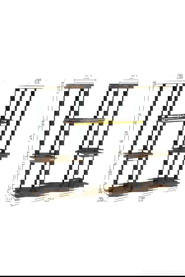 Living and Home 6 Tier Retro Brown Plant Stand Flower Display Shelf Wood Bookcase