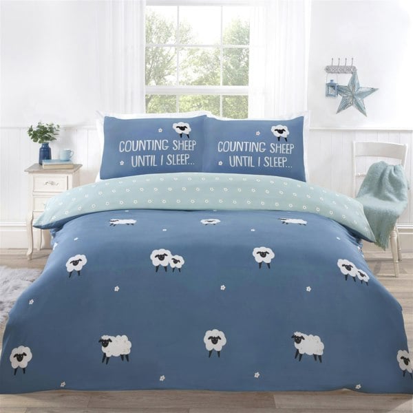 HomeSpace Direct Cute Sheep Reversible Duvet Cover Bedding Set