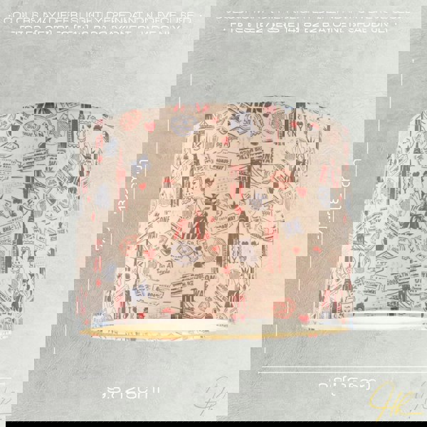 New York Themed Lamp Shade with Statue of Liberty and Brooklyn Bridge Image 6