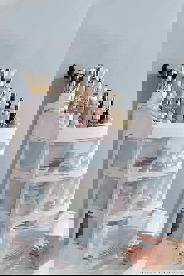 Living and Home Large Capacity Cosmetic Organiser with 3 Drawers for Dressing Table