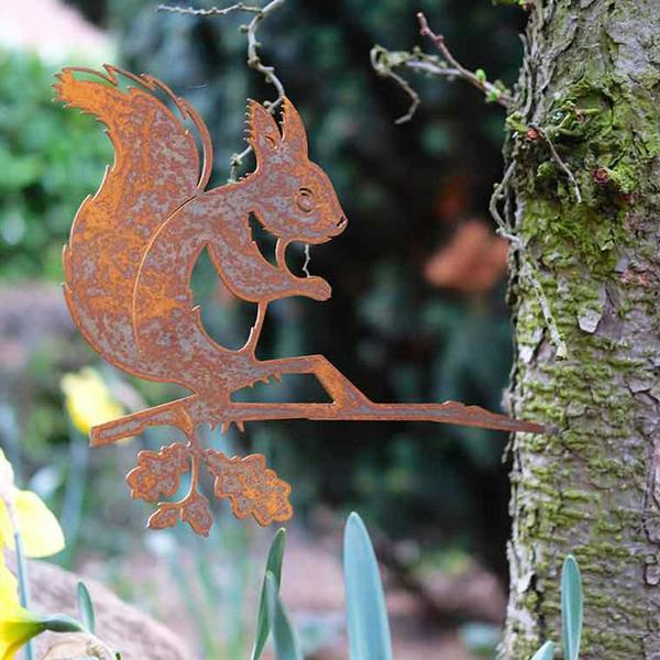 Ferncrest Trading Squirrel Silhouette Fence / Tree Garden Stake Ornament