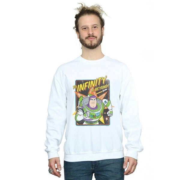 Disney Mens Toy Story 4 Buzz To Infinity Sweatshirt - White