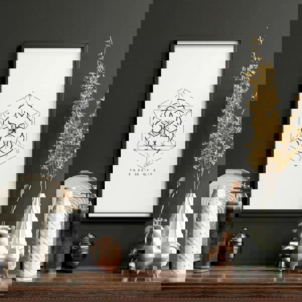 Canvas Pictures For Living Room | Set of 3 Sacred Geometry Wall art Prints