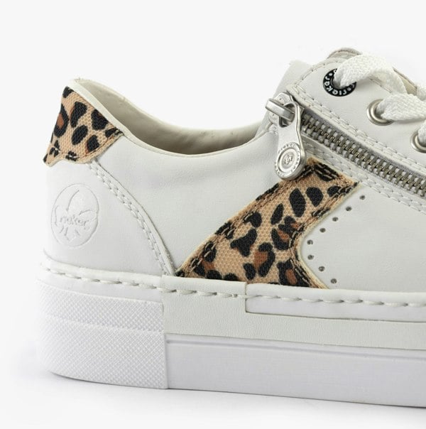 Rieker Zip Womens Shoes - White Combination (N4924-81)