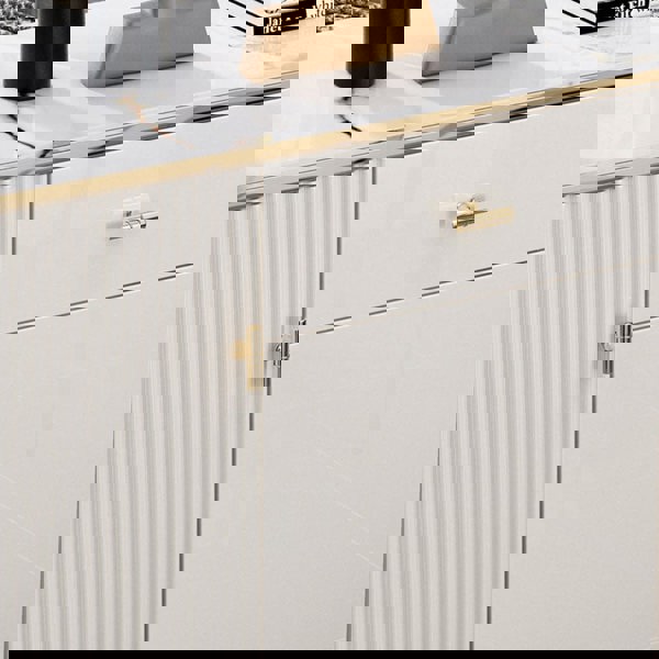 Drake Shoe Storage, White & Gold with narrow hallway shoe storage