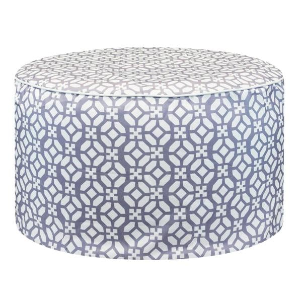 Gardenwize Outdoor Pouf Ottoman – Geo Inflatable Footstool