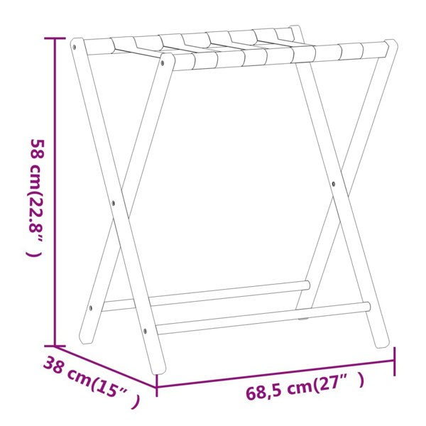 Berkfield Luggage Rack 68.5x38x58 cm Bamboo