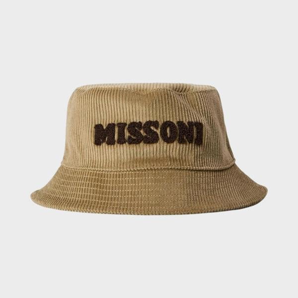 Missoni Corduroy Logo Bucket Hat Brown