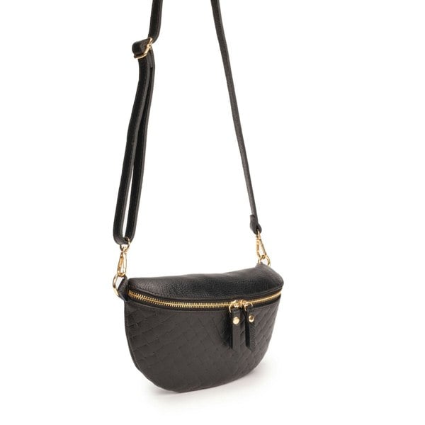 Elie Beaumont Woven Sling Bag Black - Midi size