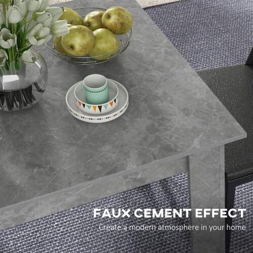 Wyld Haus Kava Cement Grey Square Dining Table With Faux Cement Finish Compact Modern Style
