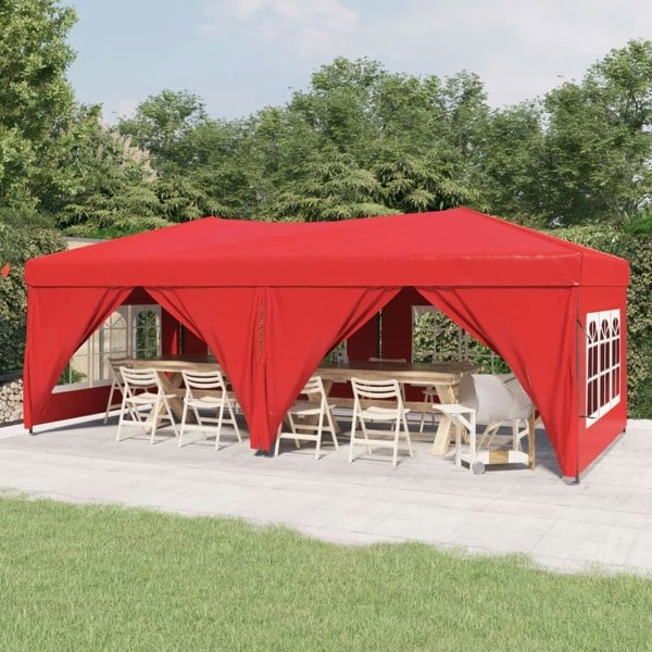 Berkfield Folding Party Tent with Sidewalls Red 3x6 m