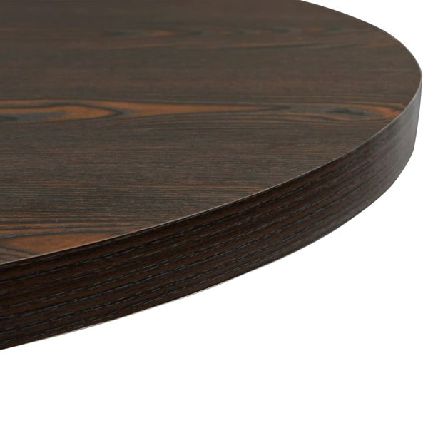 Berkfield Bistro Table MDF and Steel Round 80x75 cm Dark Ash