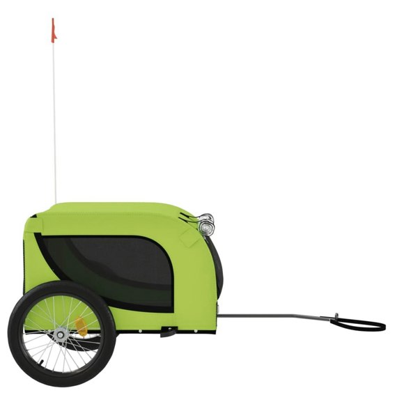 Berkfield Dog Bike Trailer Green and Black Oxford Fabric and Iron