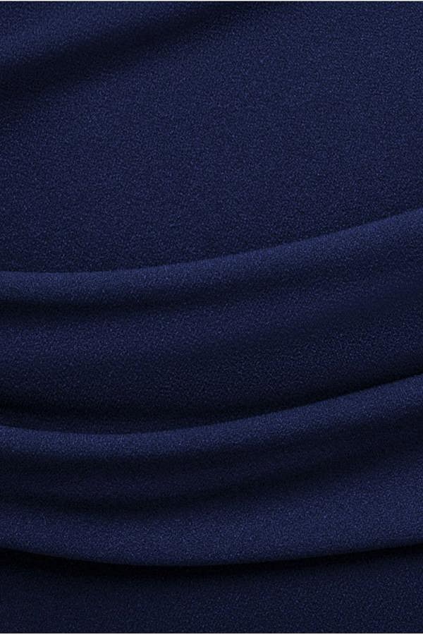 Goddiva Plus Bardot Pleated Midi Dress - Navy Blue by Goddiva Plus