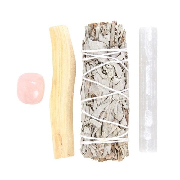 Serano Smudge Kit with Rose Quartz Crystal