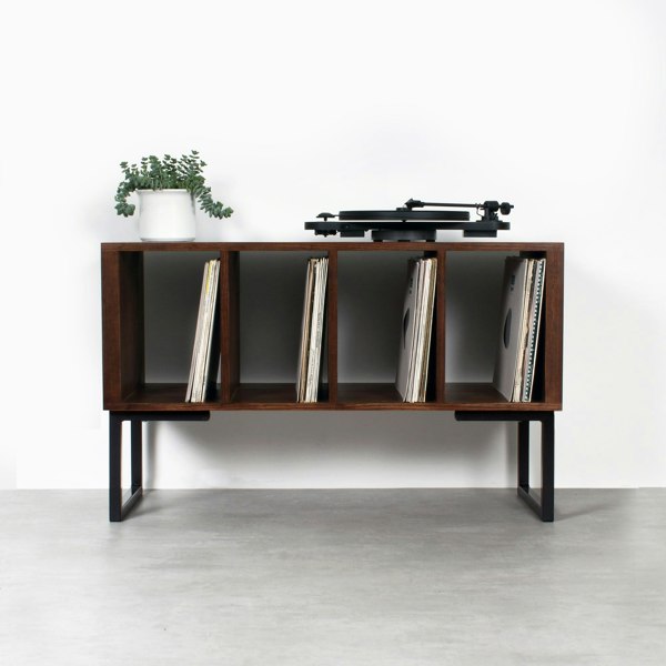 The Urban Editions Condor Vinyl Storage Cabinet On Minimalist Square legs